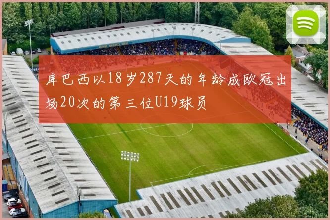 库巴西以18岁287天的年龄成欧冠出场20次的第三位U19球员